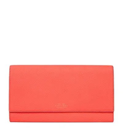 Smythson Leather Marshall Travel Wallet In Pink