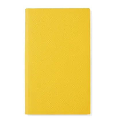 Smythson Leather Panama Notebook In Yellow