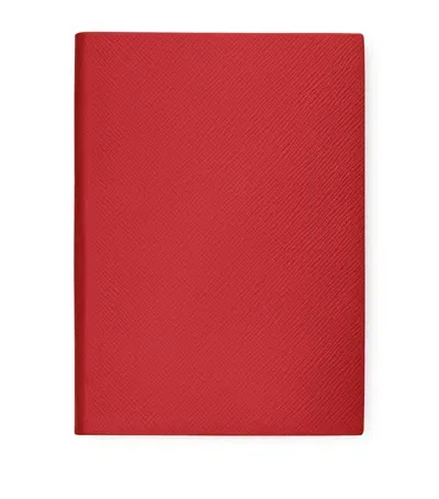 Smythson Leather Soho A5 Notebook In Red