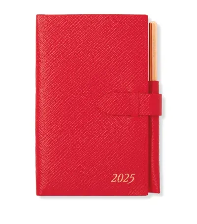 Smythson Panama Leather 2025 Weekly Diary In Red