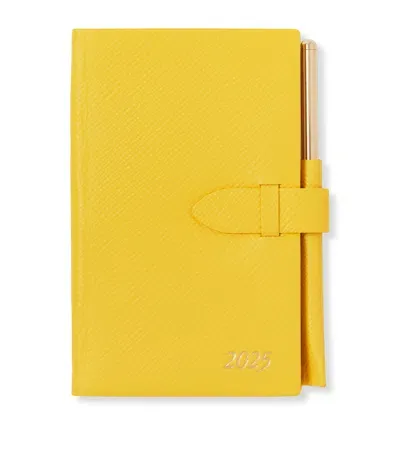 Smythson Panama Leather 2025 Weekly Diary In Yellow