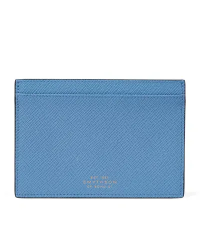 Smythson Panama Leather Passport Sleeve In Blue