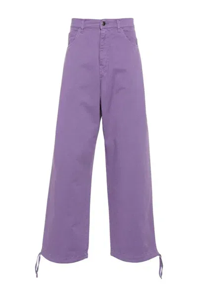 Société Anonyme Red Cross Straight Leg Twill Trousers In Purple