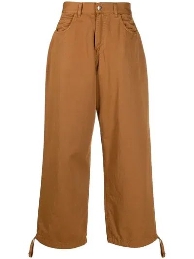 Société Anonyme Logo-print Wide-leg Trousers In Brown