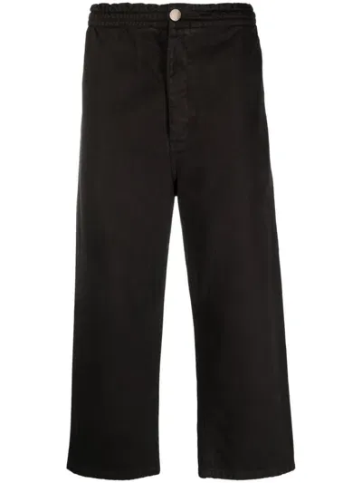 Société Anonyme Low-rise Cropped Cotton Trousers In Brown