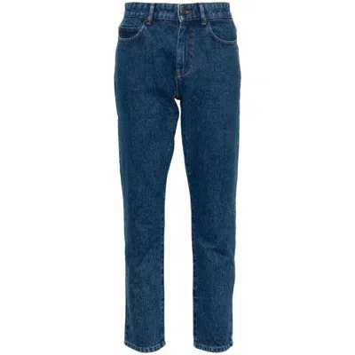 Soeur Mid-rise Tapered-leg Jeans In Blue