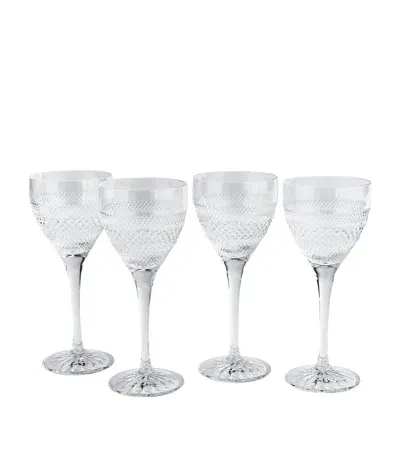 Soho Home Set Of 4 Huxley White Wine Glasses In Transparent