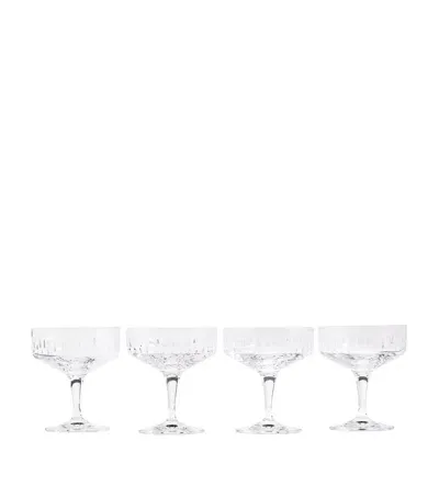 Soho Home Set Of 4 Roebling Champagne Coupes In Transparent