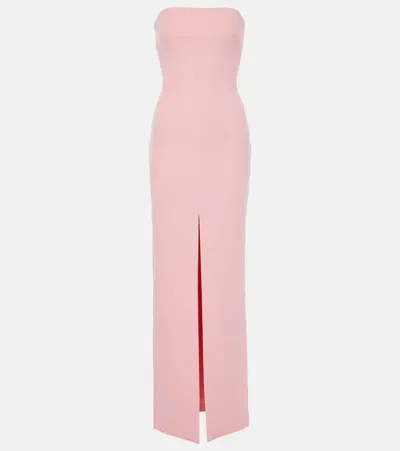 Solace London Bysha Strapless Crêpe Gown In Pink