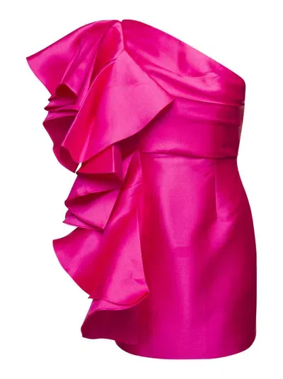 Solace London Io Mini Dress In Ultra Pink Twill