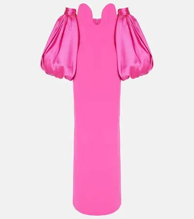 Solace London Karina Satin-trimmed Maxi Dress In Pink