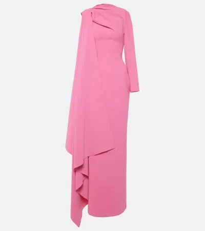 Solace London Lydia Draped Gown In Pink