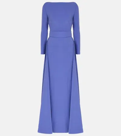 Solace London Shayla Crêpe Gown In Blue