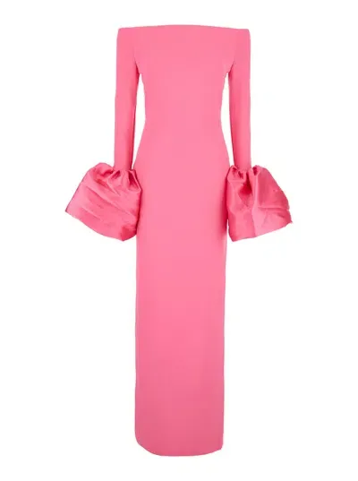 Solace London Talia Crepe Maxi Dress In Pink