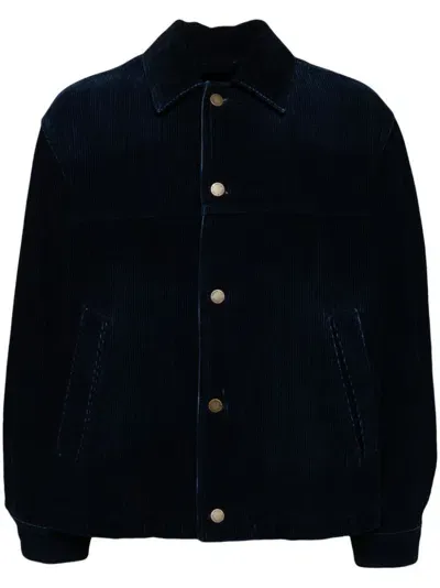 Solid Homme Corduroy Denim Jacket In Blue