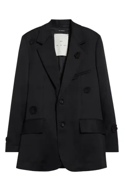 Song For The Mute Daisy Oversize Wool Blazer In Black