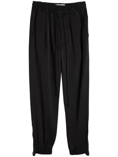 Song For The Mute Logo-patch Straight-leg Trousers In Black