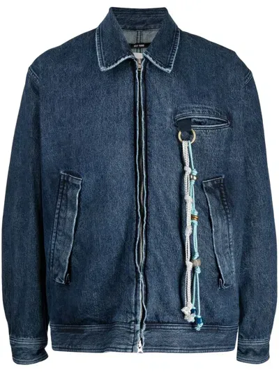 Song For The Mute Indigo Faded Denim Jacket In Blue