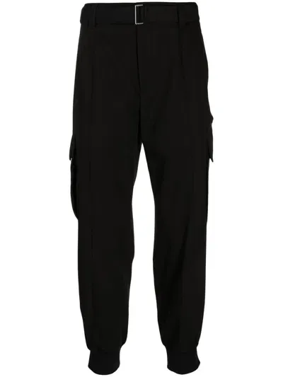 Songzio Belted Track Pants In Black