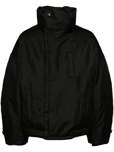 Songzio Cocoon Dolman High-neck Jacket In Black