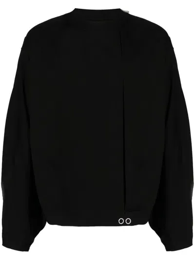 Songzio Cocoon Pleat-detail Sweatshirt In Black