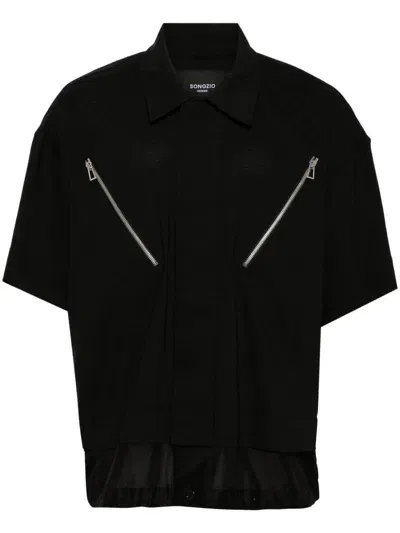 Songzio Cotton-blend Shirt Jacket In Black