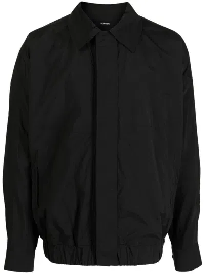 Songzio Dolman Cocoon Spread-collar Shirt In Black