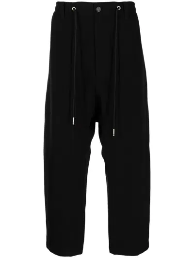 Songzio Square Drop-crotch Trousers In Black