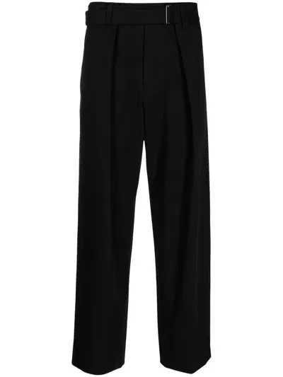 Songzio Straight-leg Belted Trousers In Black