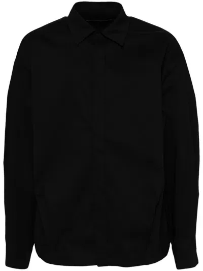 Songzio Underdart Embroidered Cocoon Shirt In Black