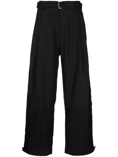 Songzio Wide-leg Belted Trousers In Black