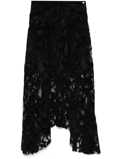 Sonia Rykiel Asymmetric Midi Skirt In Black