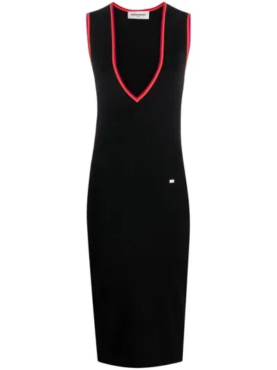 Sonia Rykiel Colourful Details Knitted Dress In Black