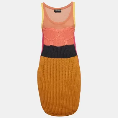 Pre-owned Sonia Rykiel Multicolor Rib Knit Sleeveless Mini Dress Xs