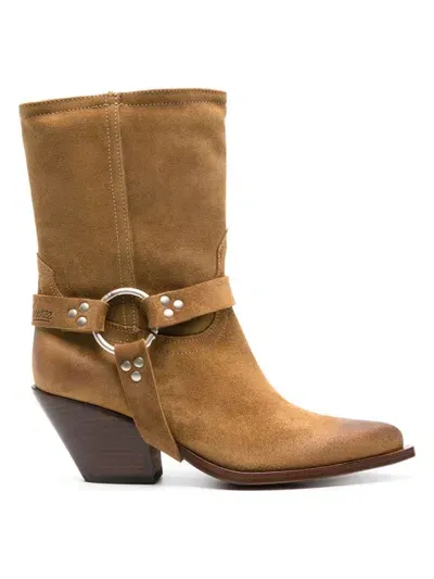 Sonora Atoka Belt Suede Boots In Brown