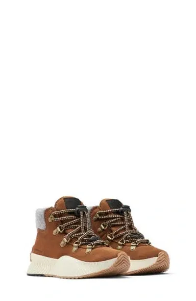 Sorel Kids' Out 'n About Conquest Waterproof Boot In Velvet Tan/chalk