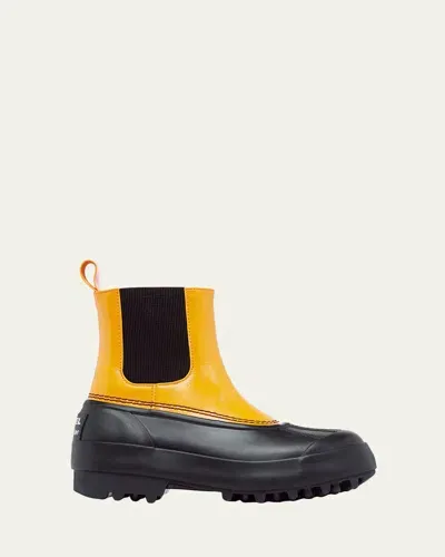 Sorel X Proenza Schouler X Proenza Schouler Leather Rubber Chelsea Booties In Golden Ochre