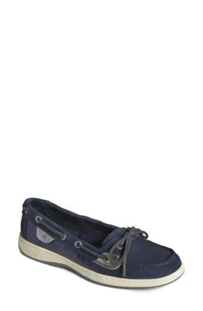 Sperry Angelfish Boat Shoe In Mix Mat Navy