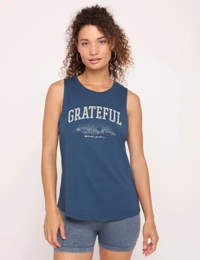 Spiritual Gangster Grateful Jade Muscle Tank In Blue