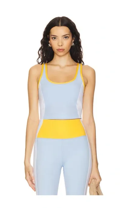 Spiritual Gangster Indie Colorblock Crop Tank In Baby Blue