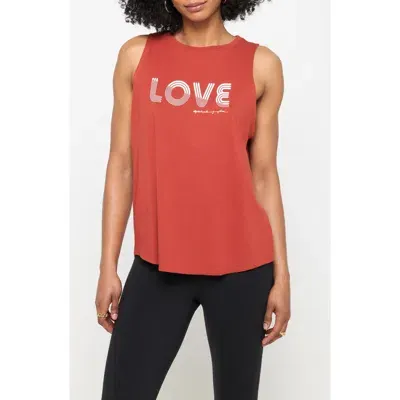 Spiritual Gangster Love Lines Jade Graphic Tank In Red