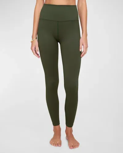 Spiritual Gangster Matte Shine Jacquard Seamless Legging In Green