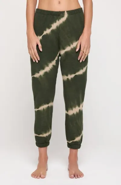 Spiritual Gangster Luna Tie Dye Cotton & Modal Sweatpants In Loden Tie Dye