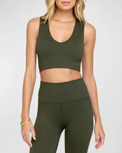 Spiritual Gangster Mya Seamless Sports Bra In Loden G