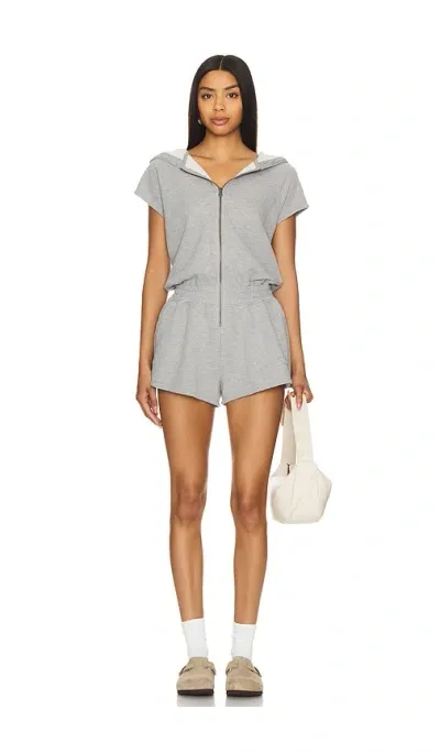 Spiritual Gangster Peyton Hoodie Romper In Heather Ash B38