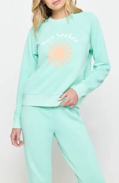 Spiritual Gangster Sun Seeker Cotton & Modal Graphic Sweatshirt In Laguna