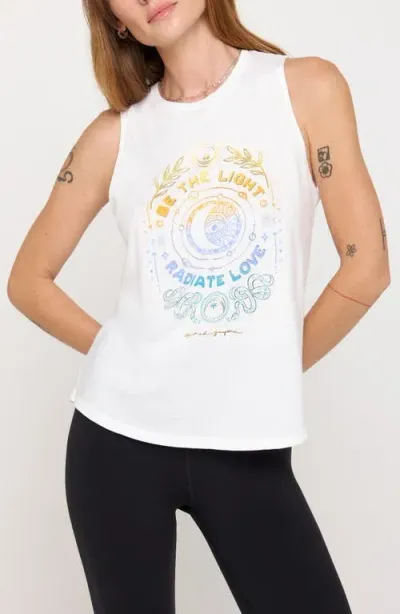 Spiritual Gangster The Light Jade Cotton Blend Tank In White