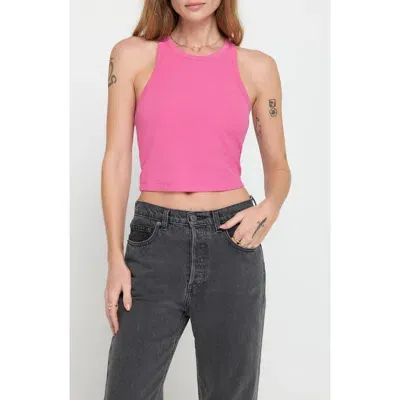 Spiritual Gangster Tori Crop Stretch Modal Rib Tank In Wildflower Pink