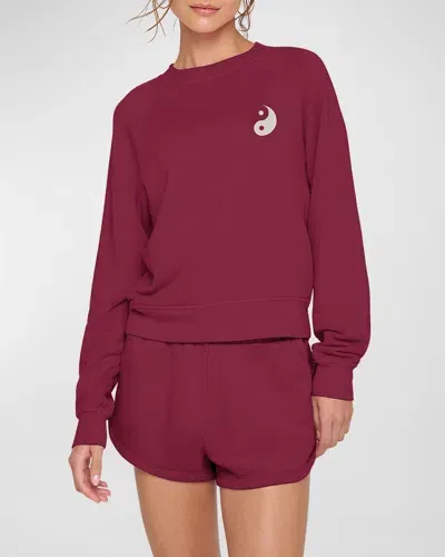 Spiritual Gangster Yin Yang Forever Crewneck Sweatshirt In Berry