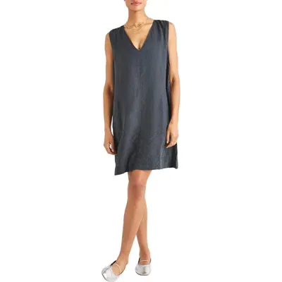 Splendid Dawson Linen Blend Minidress In Lead